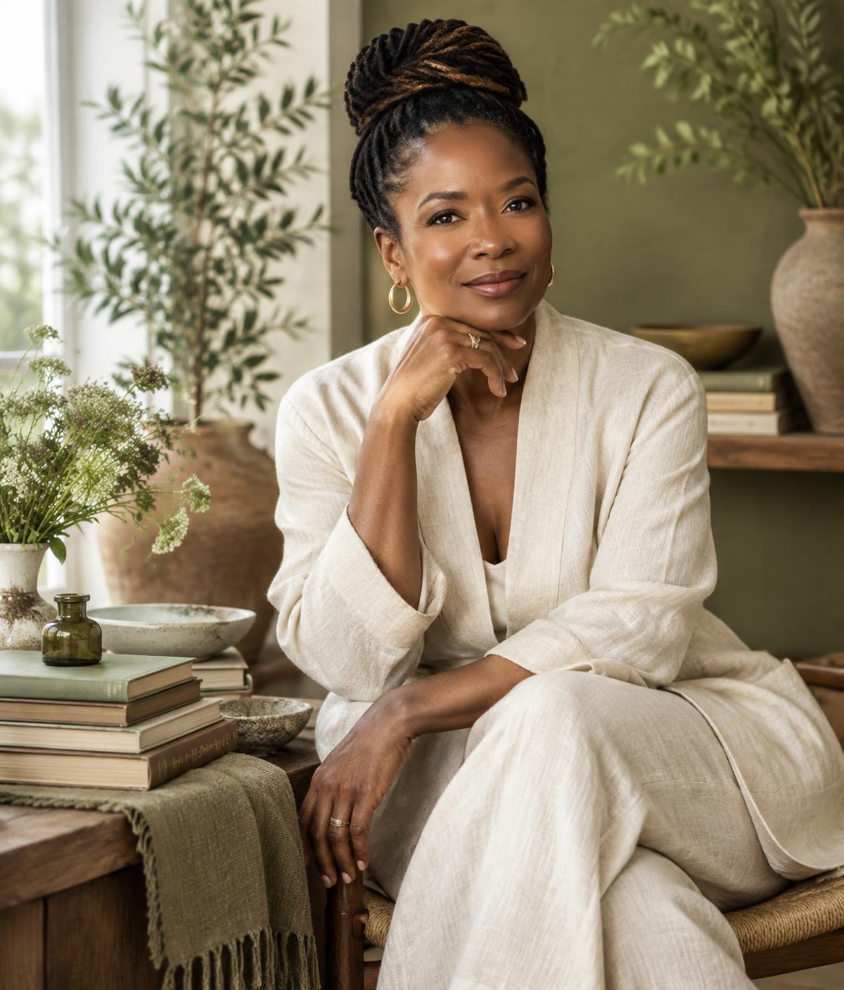 Golden Mindset founder in her studio